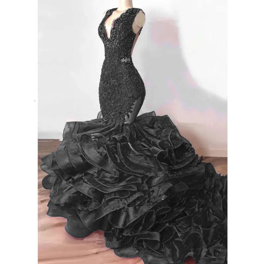 Royal Blue Gorgeous Mermaid Prom Dresses Lace Beaded Chapel Ruffles Train African Trumpet Evening Gowns Robe