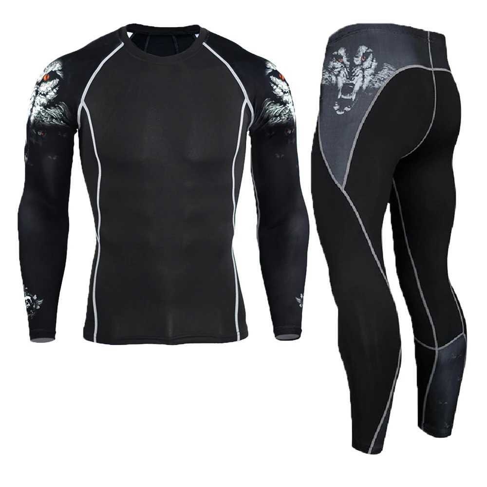New mens hot underwear set compression sports set quick drying hot underwear mens clothing long Johns set X250129