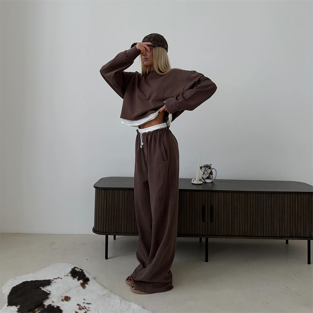 Autumn Sport Two For Fake Two-Piece Hoodies Sets Womens 2 Piece Pullover Women Loose Set