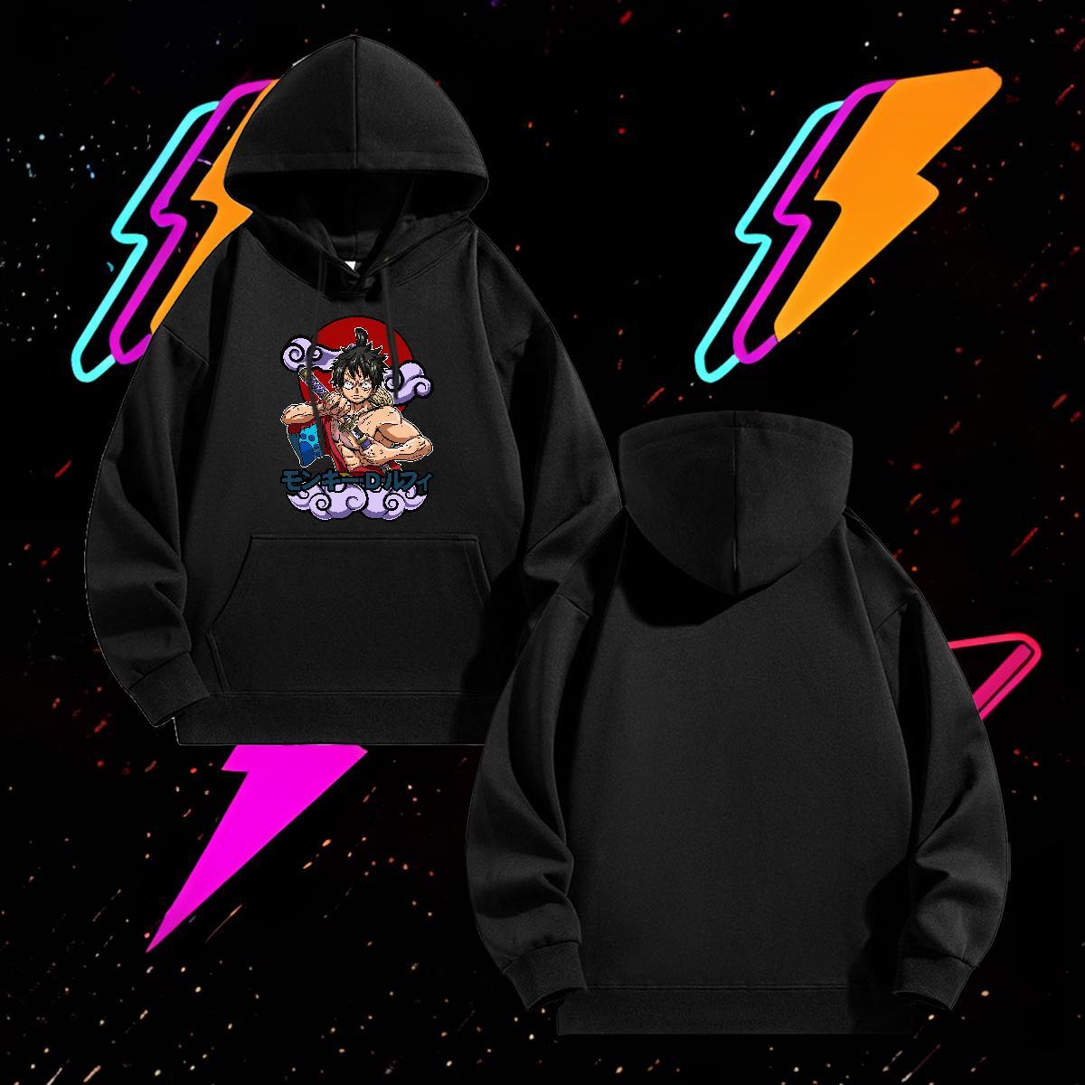 Fashion Unisex Sweatshirts Hooded Collar Free Shipping Men's Hooded Sweatshirt Anime Print Clothings Autumn Winter Tech Fleece