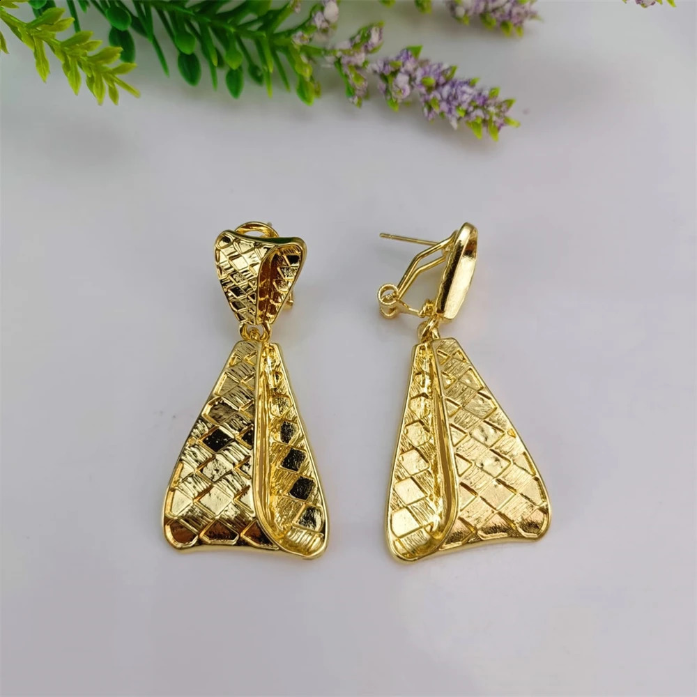 EMMA Fashion Jewelry Set For Women Uniquely Shaped Gold-Plated Wedding Jewelry Big Necklace Bracelet Ring Earrings Banquet Gift 241105