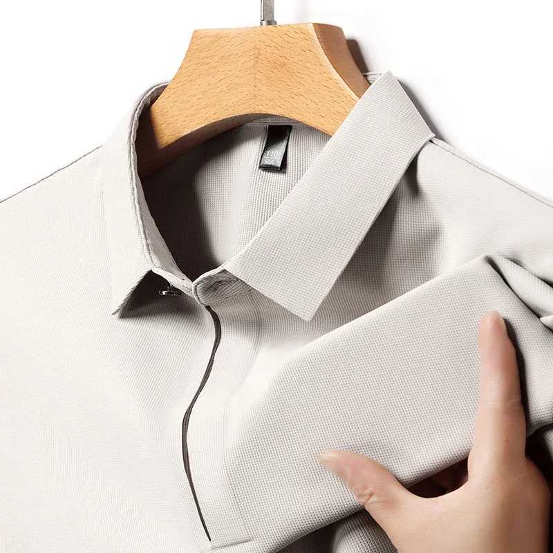 2024 Summer New Mens Business Solid Short Sleved Shirt Comfortable Cool Casual Fashion T-shirt W241104
