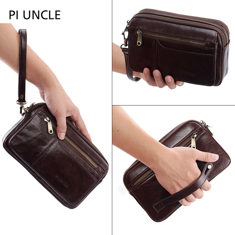 Retro Genuine Leather Men's Business Handbag Multifunctional Casual Top Layer Cowhide Leather Bag