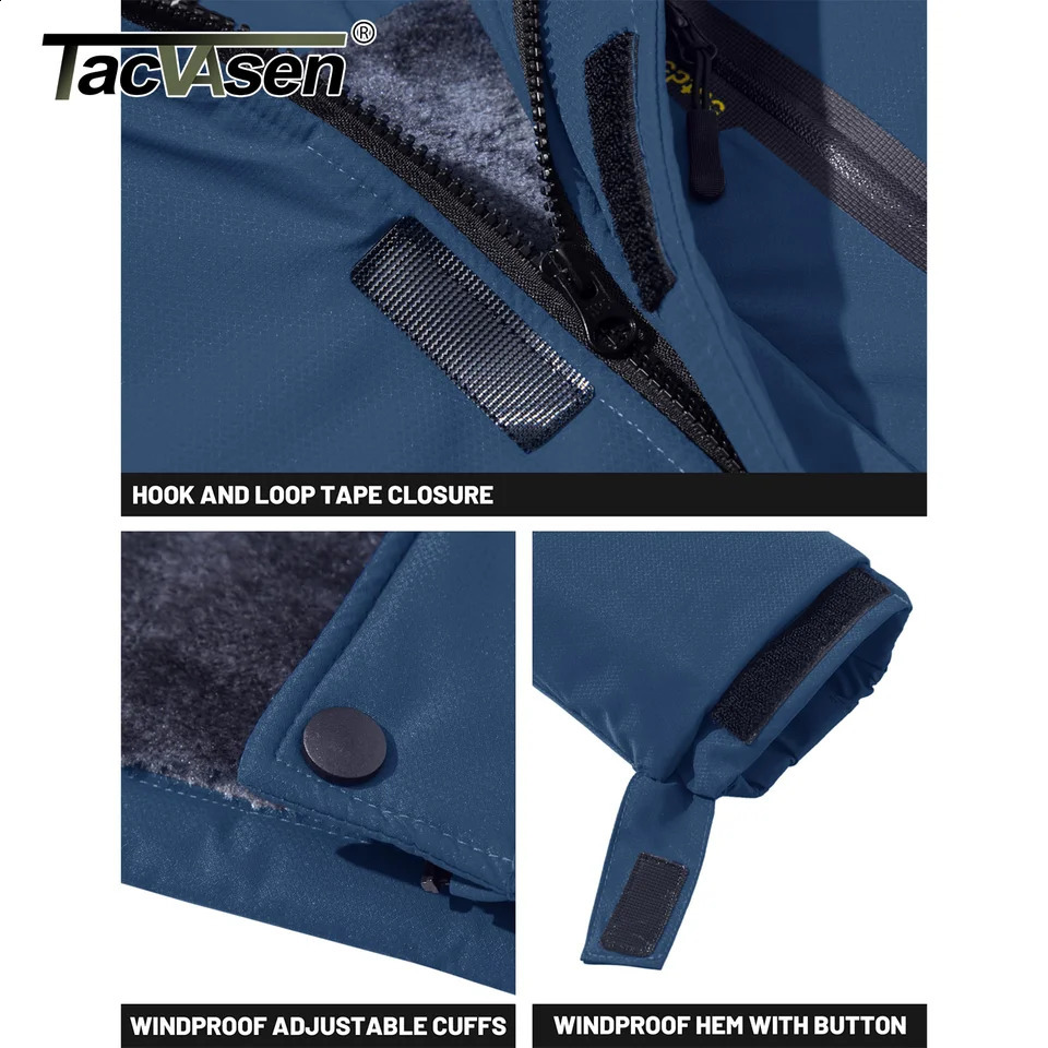 TACVASEN Winter Fleece Lined Jacket Mens Lining Coats Thermal Warm Hiking Walking Outdoor Windbreaker Male 241105