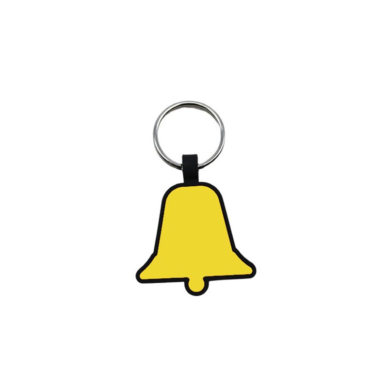 Fashion Bell Dog Tags Keyring Food Grade Silicone Pet Tag DIY Cat And Dog ID Card Keychains