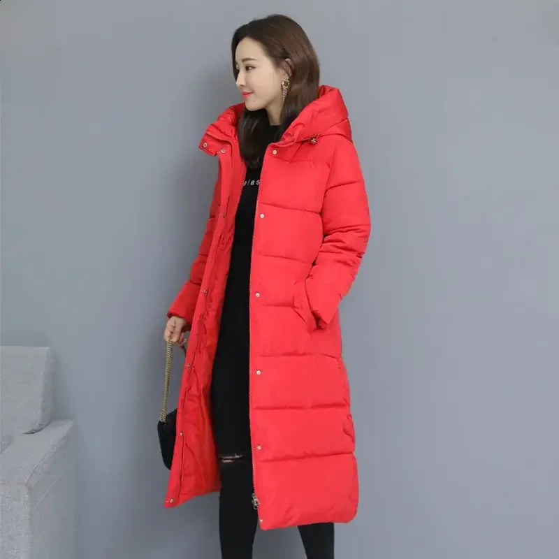 Womens Thickened Down Cotton Coat Medium-length Stylish Winter Jacket 241105