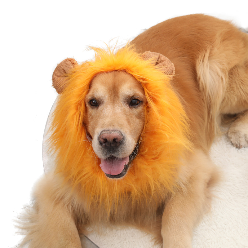 lion mane headgear lovely dog wig with ears black white cat pet supplies hairpiece hat hot sales golden retriever funny cosplay christmas 12 83hy