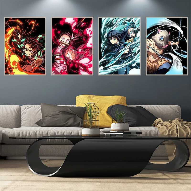 Japanese Anime Demon ayer Wall Art Poster Nezuko And Tanjiro Home Decor Prints Living Room Bedroom Canvas Painting ral GiftsXJ241104