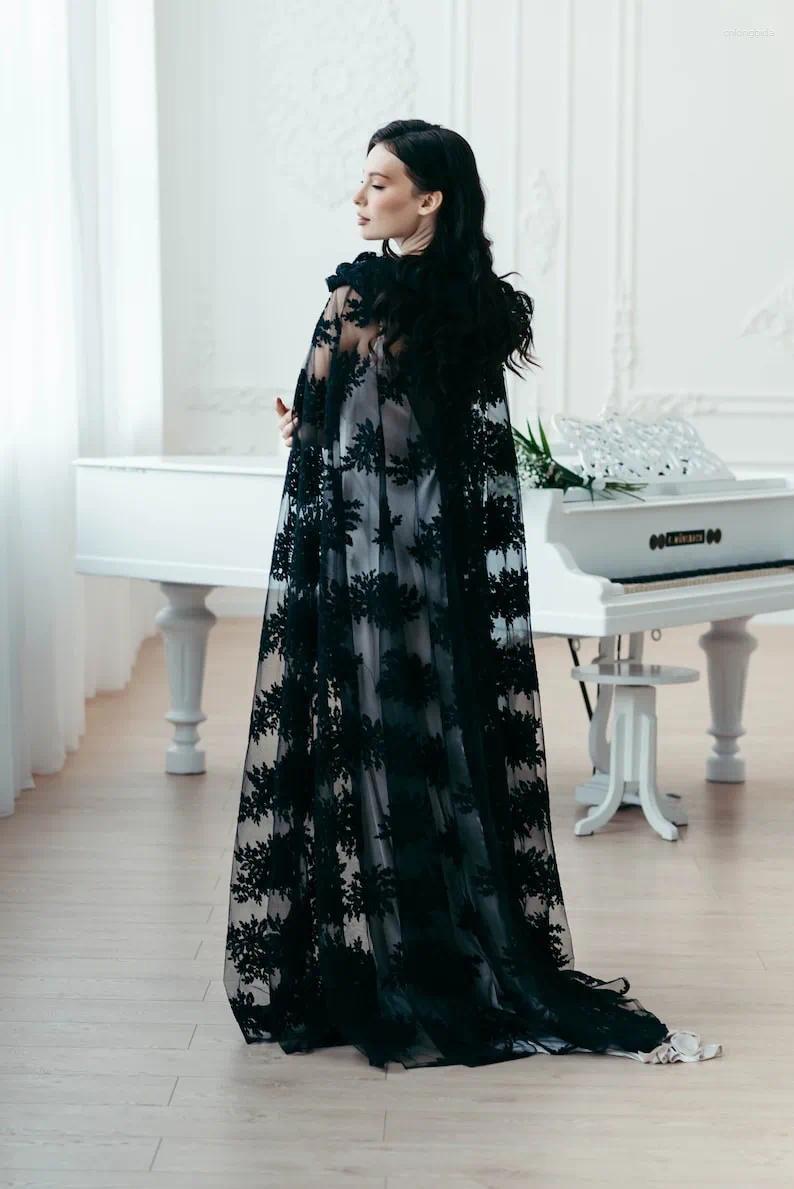 Bridal Veils Ladies' Long Lace Cape Party Hooded White Black Stage Veil