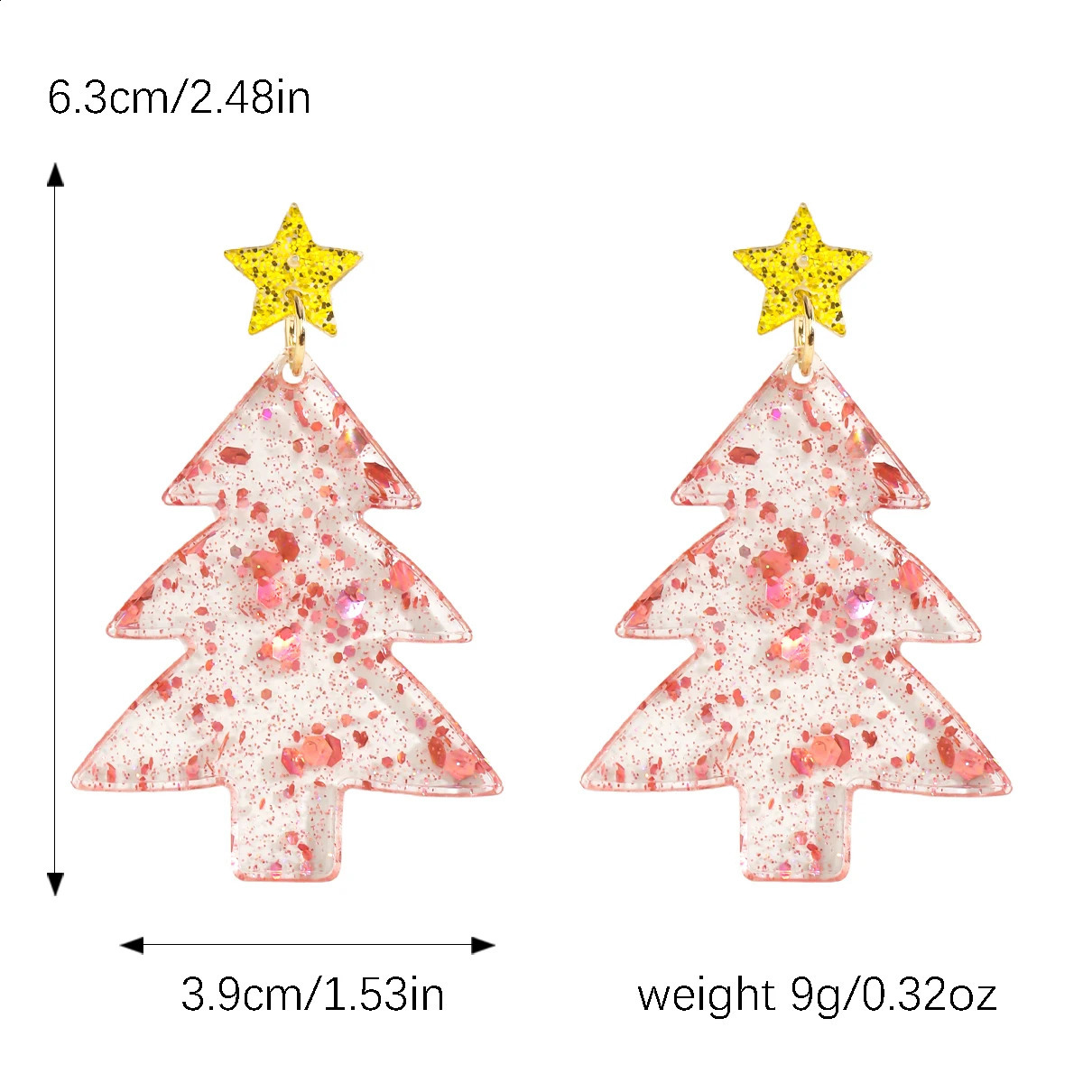 Pink Christmas Earrings Winter Holiday Santa Snowman Tree Shapes Dangle Celebration Accessories Gifts 241105