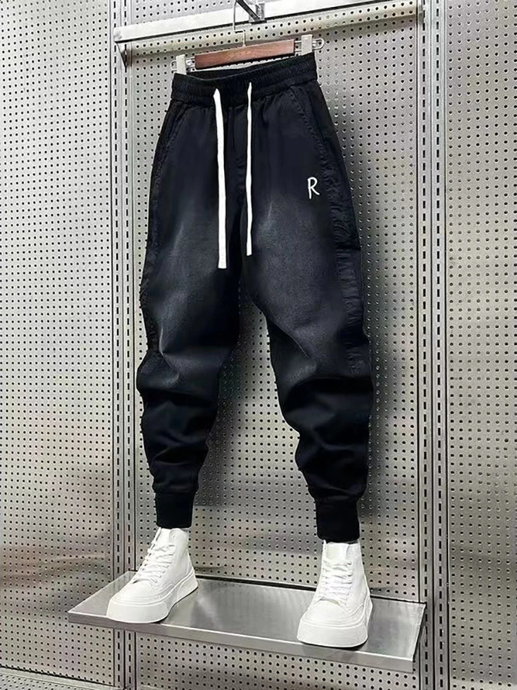 Mens Harem Jeans Japanese Harajuku y Baggy Hip Hop Streetwear in Black Korean Street Trousers 241105
