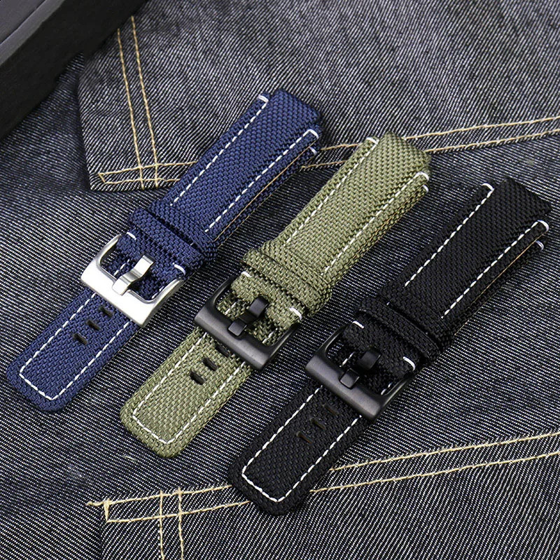 Nylon leather strap for TIMEX T2N720721 TW2T7650076300 series sports nylon watch with 2416mm raised mouth 241105
