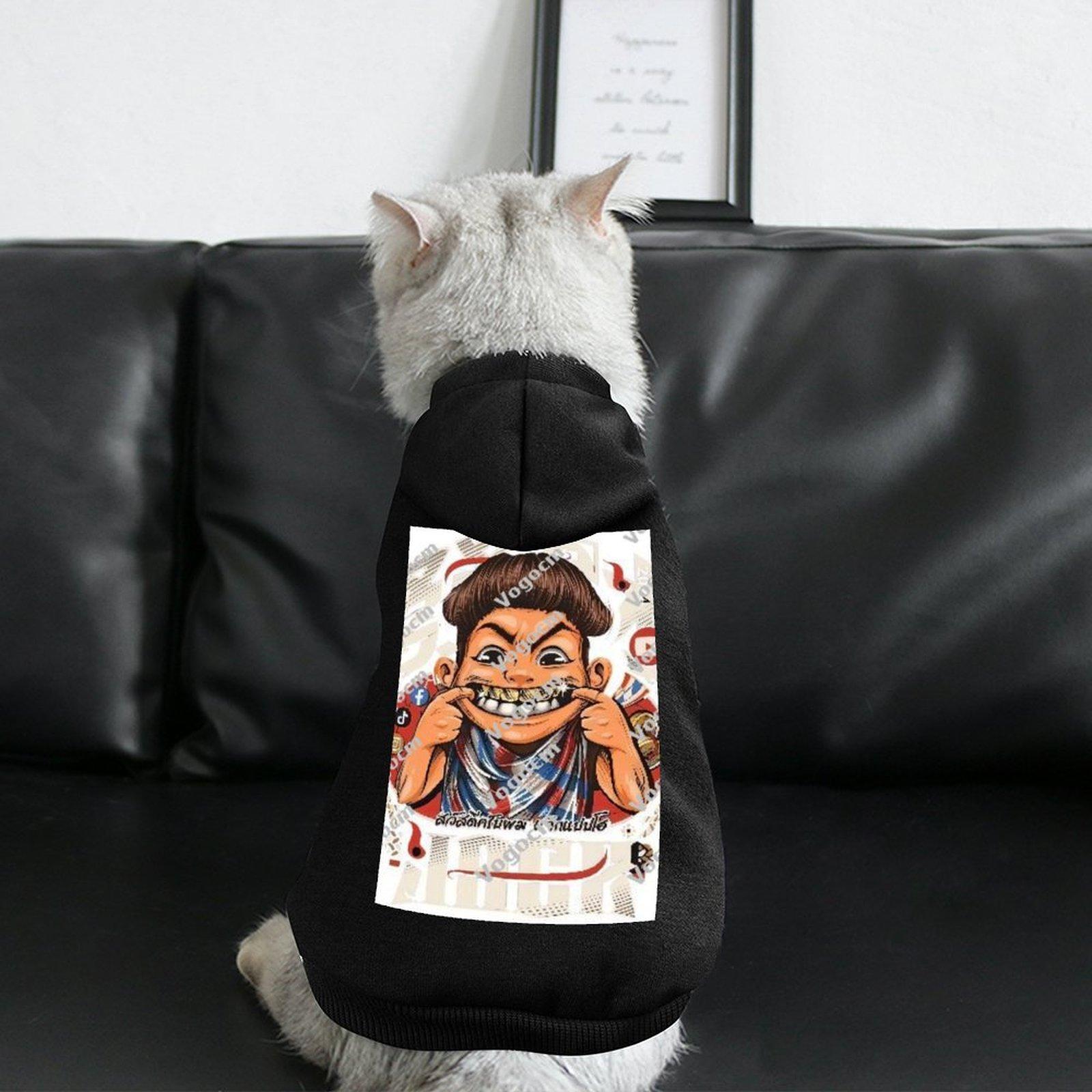 Designer Fashion Dog's Hooded Sweatshirt Breathable Hooded Neck Outdoor Dog Clothes Hoodie DIY Oversized Logo Micro Elastic Fabrics Cool Wear
