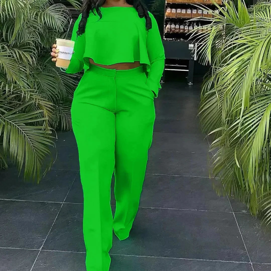 Two Piece Women Tracksuit Set Dashiki African Spring Summer Spring Long Sleeve Top and Pants Set Party Suit Matching Sets 241105