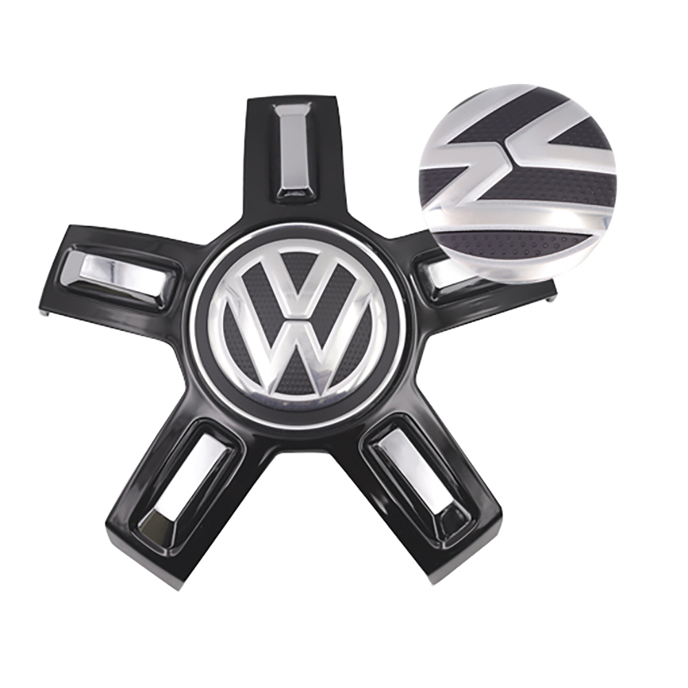 For VW New Passat Tiguan hub center cap Center logo Five claw black hub cap