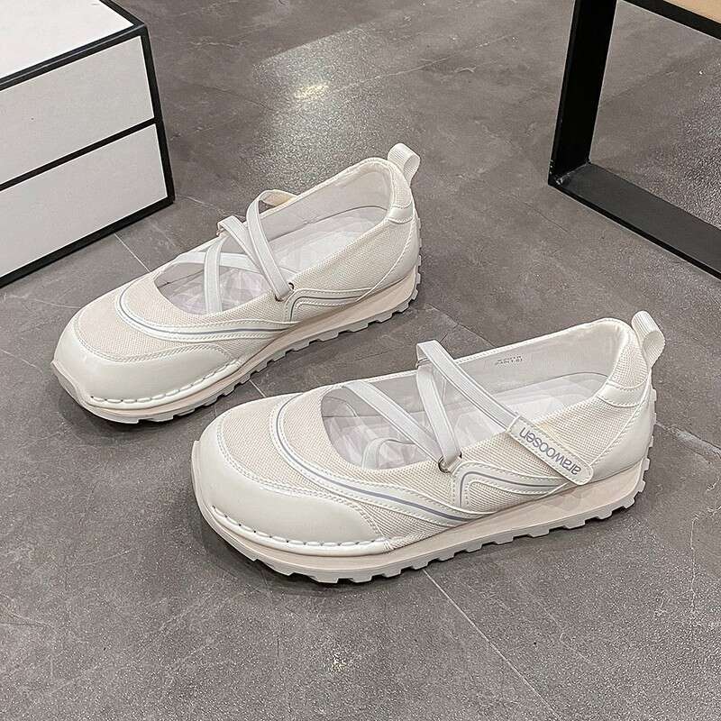 Women Mesh Flats Shoes Mary Jane Sport Ballet Dance Sandals Casual 2024 Trend New Brand Dress Shallow Running Cozy atos Mujer