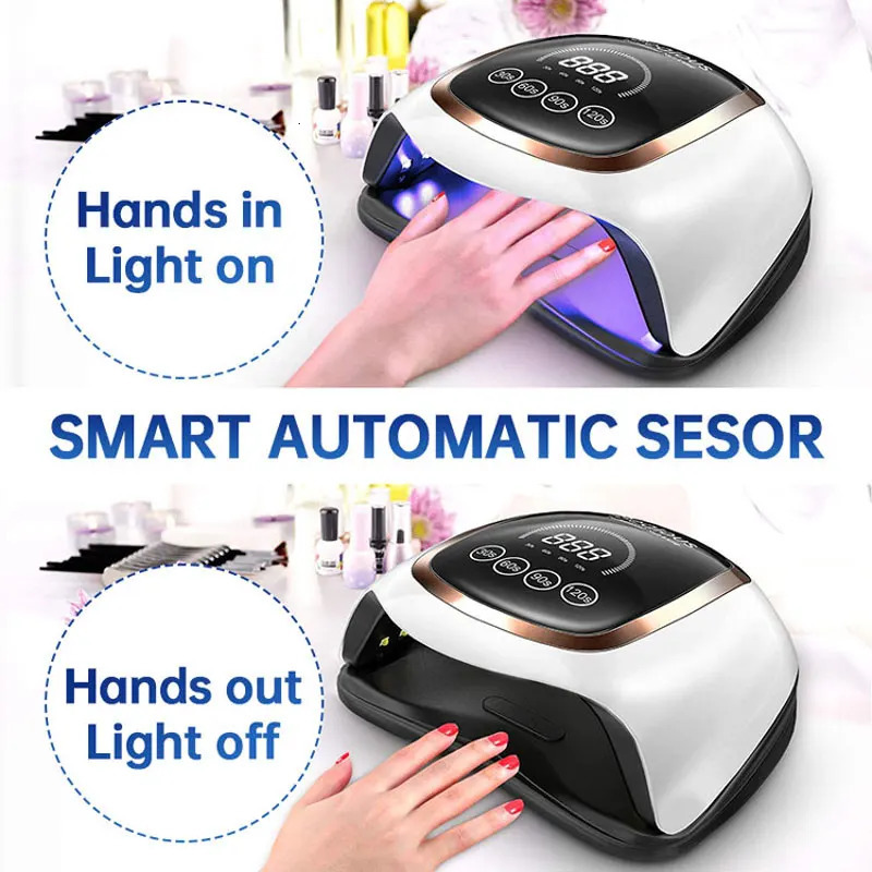 168W 42LEDs Nail Drying Lamp For Manicure Professional Led UV Drying Lamp With Auto Sensor Smart Nail Salon Equipment Tools 241104