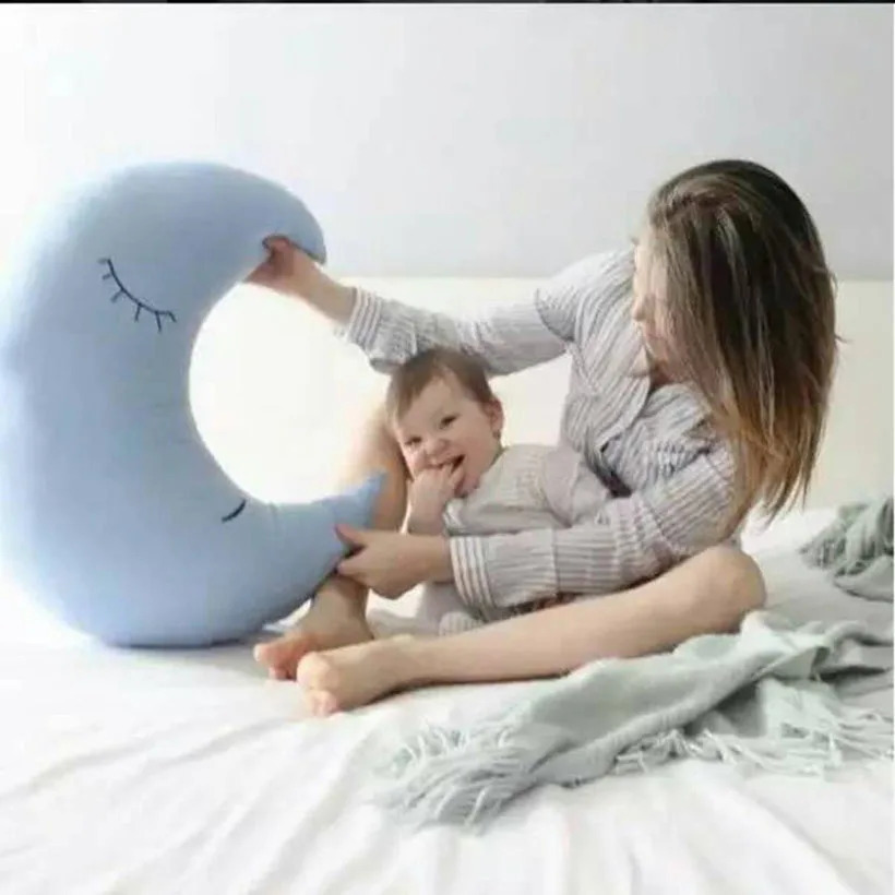 Baby Pillow Baby Moon Sleep Pillow Baby Bed Toy Cute Baby Bed Set Baby Room Decoration 241105