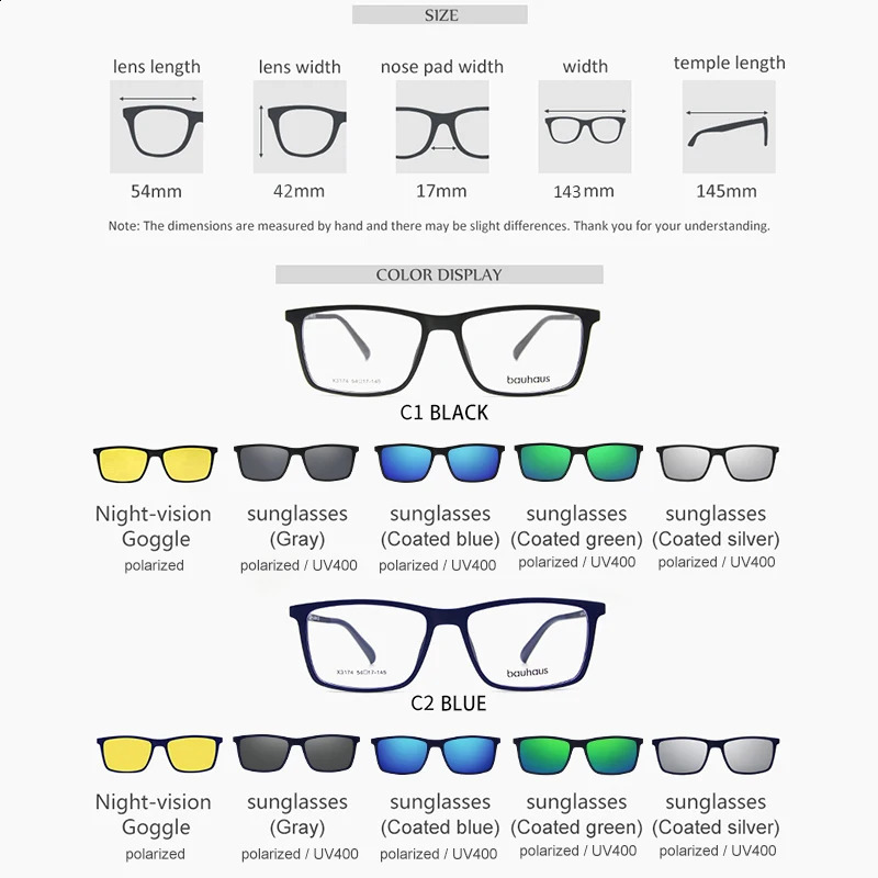 3174 Magnet Sunglasses Clip Mirrored Clip on Magnetic Sunglasses Clip on Glasses Men Polarized Clip Custom Prescription Myopia 241105