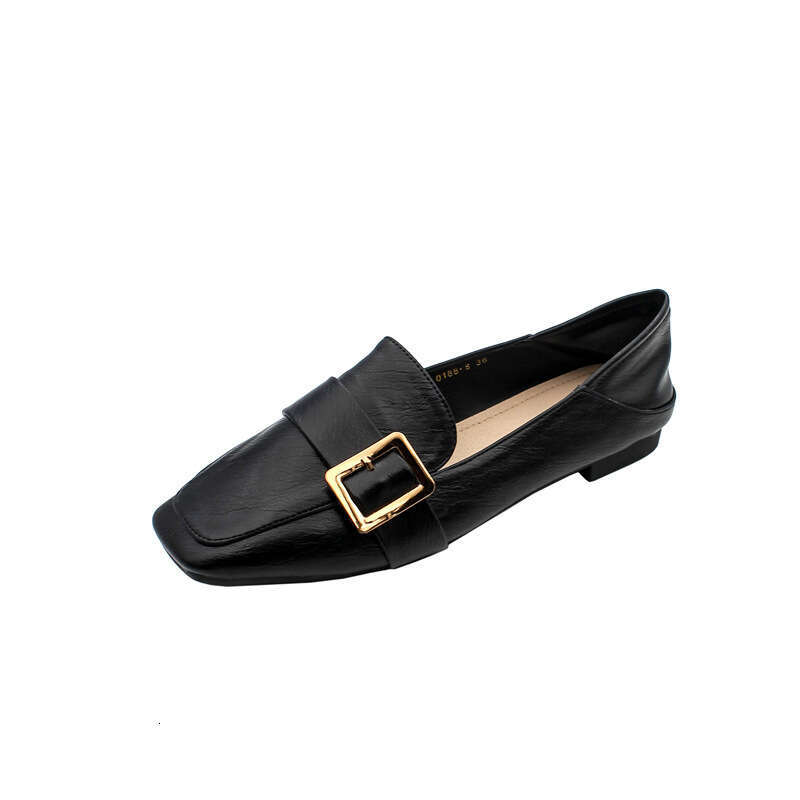 2023 Spring New Women's Head Small Leather Le Fu One Step British Style Versatile Single Shoes Flat Bottom Trendy