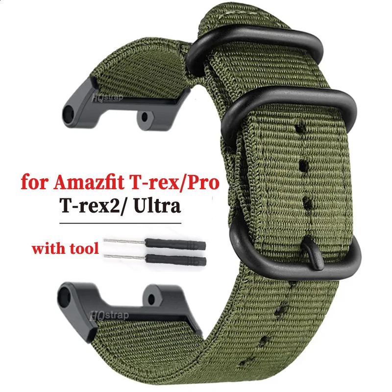 Bande en nylon pour huami amazfit Trex 2 Pro Watch Strap Ultra Sport Belt Smartwatch Bracelet accessoires 241105