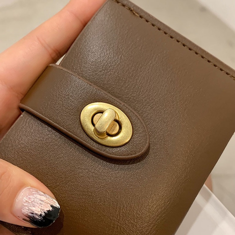Fashionable Retro PU Leather Women's Short Designer Wallet Minimalist Multifunctional Compact Card Bag Coin Wallet Wallet Wallet Wallet
