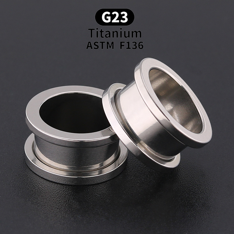 2pcs 3-16mm ASTM F-136 Titanium Pulley Ear Tunnels Plugs Black Gold Color Expander Stretcher Ear Gauges Piercing Body Jewelry Can be anodized