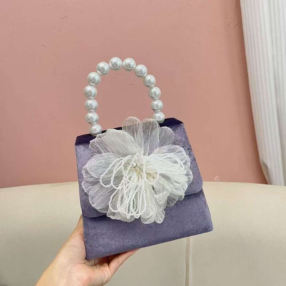 Veet Beads Beaded Square Fashion Appliques Ral Women's Handbag Wedding Party Clutch Purse Shoulder Messenger Bag