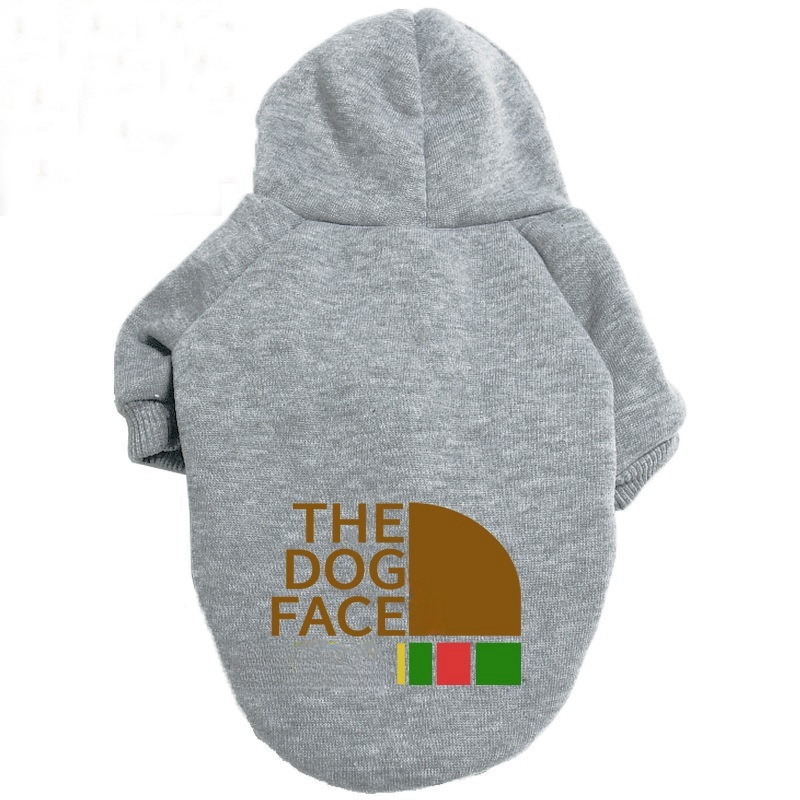 The Dog Face Hoodie Clothes Sweatshirt Warm Dog Sweater Dog Jacket Solid Color Dog Clothes Apparel with Hood Pet Clothes and Sweater Coat All in One S