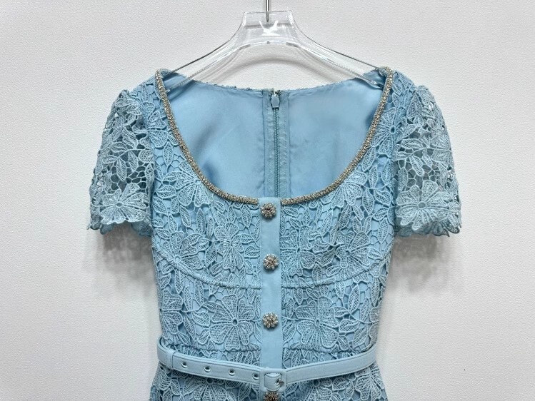 Fashion Elegant Wer Embroidery White Lace Prom Dresses Women Summer Short Sleeve Midi Long Party Evening Vestidos Dias