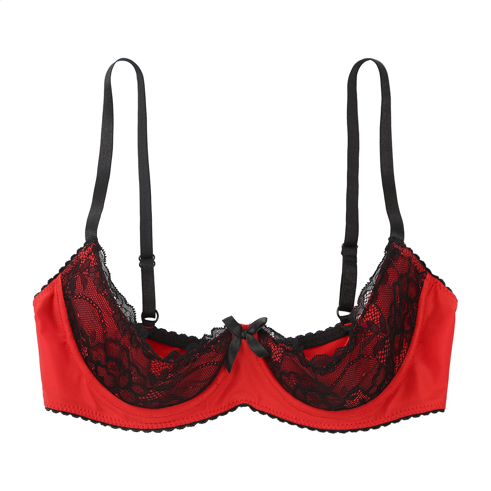 Womens Sexy Open Cups Bra Tops Exposed Nipples Bralette Adjustable Straps Underwire Lace Push Up Brassiere Underwear Nightwear 241105