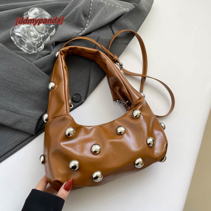 2024 New Riveted Ball Underarm Trendy Fashion, niche Design, Single Personalized Cross Shoulder Women's Bag #29 ddmypanda