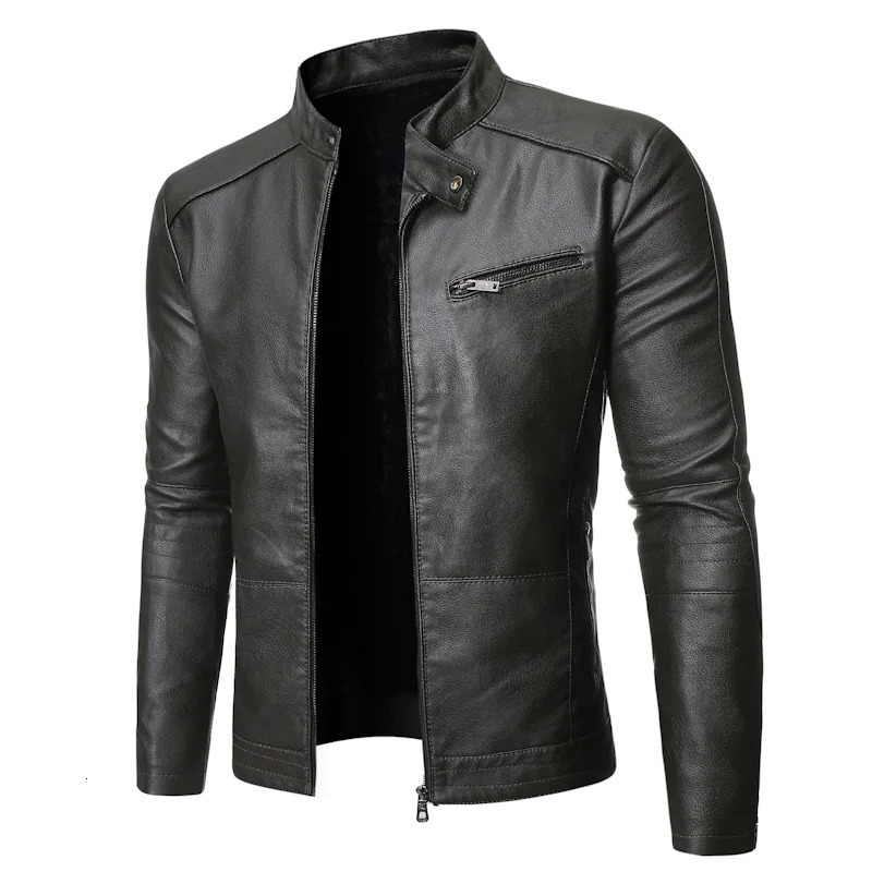 2024 winter and Autumn Mens Leather Jacket Fashion Trend Korean Slim Fit Casual Mens Leather Jacket Motorcycle Jacket 241104