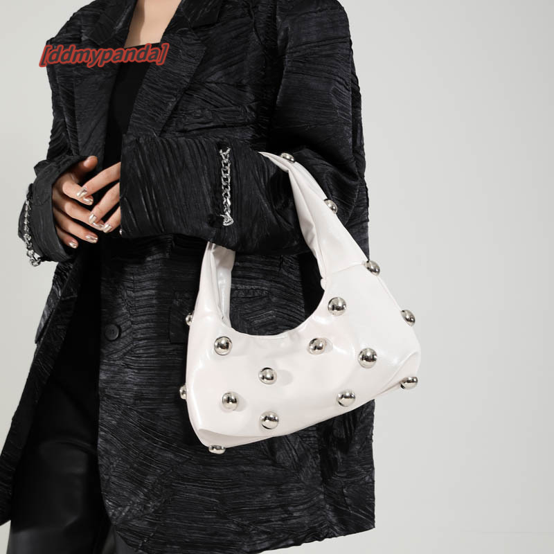 2024 New Riveted Ball Underarm Trendy Fashion, niche Design, Single Personalized Cross Shoulder Women's Bag #29 ddmypanda