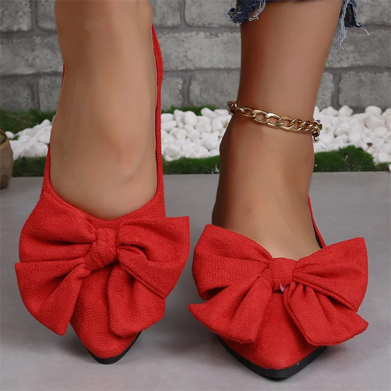 New Summer Style Fashionable Comfortable And Versatile Women's Casual Simple Wear-Resistant Flat Bottom Bow Shoes