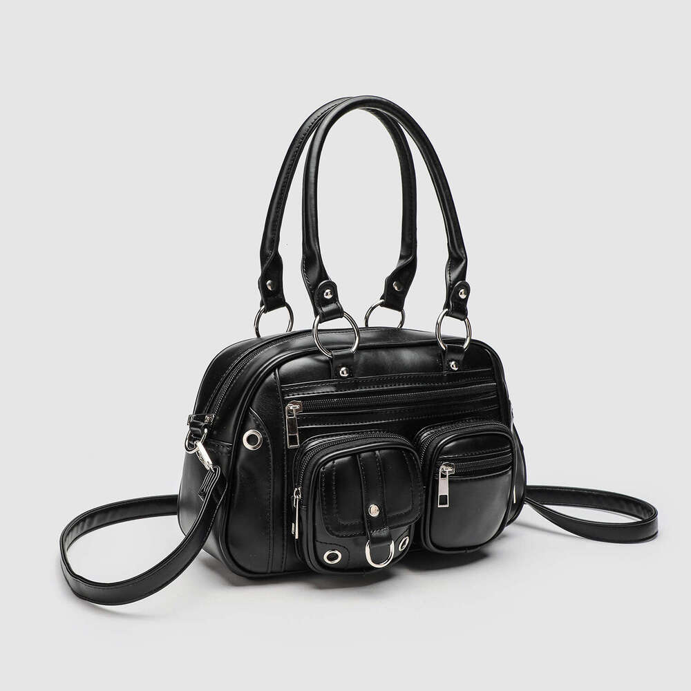 Designer Bag 2024 New Cool Girls Handbag Motorcycle Bag Young Women PU Leather Shoulder Crossbody Bag Daily Commuter Bag