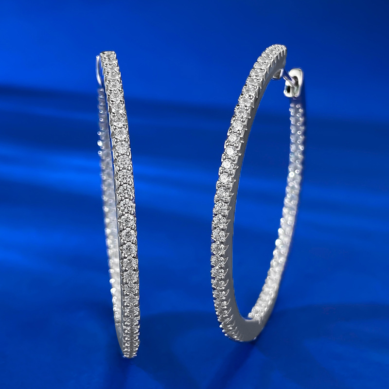 Choucong Ins Top Sell Clip Earrings Luxury Jewelry 925 Sterling Silver Pave White Sapphire CZ Diamond Eternity Fashionable Versatile Women Wedding Ear