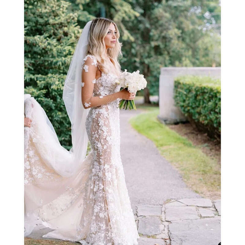 D Wers Wedding Dress Sexy V Neck Long Sleeve Bridal Gowns Romantic Bride Dresses Ress Resses ress resses es