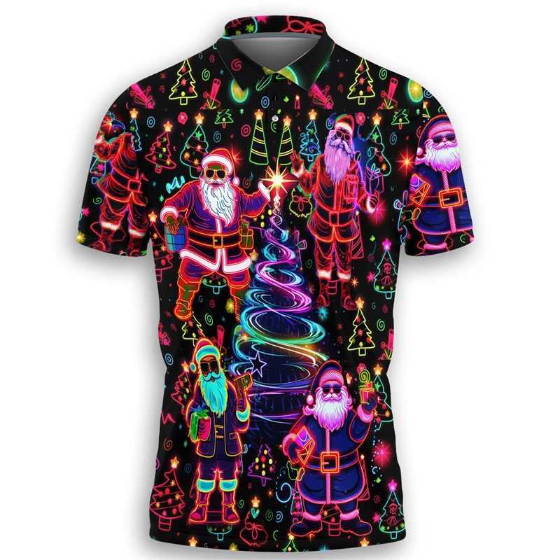 Fashionable Santa Claus 3D printed shirt hip-hop mens T-shirt interesting design boys shirt Merry Christmas gift short Slve W241104