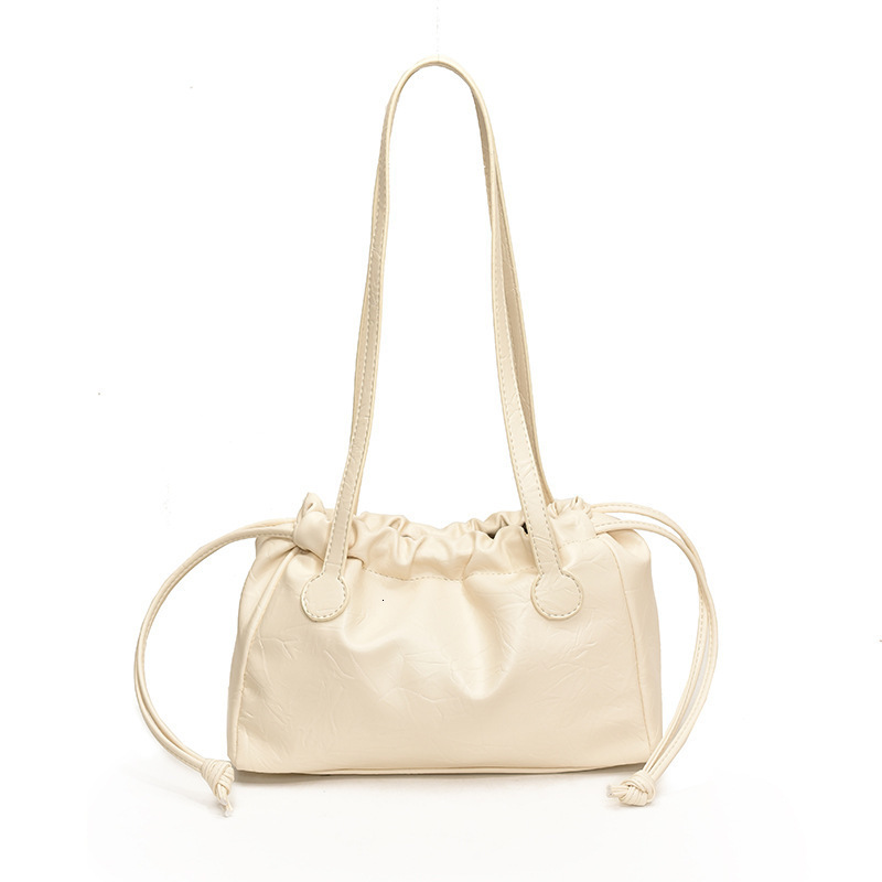 Wrinkled Drawstring Big For Bags Handbags Women Fashionable And Simple Pleated Bucket Bag, High-end Sense Shoulder Bag Designer