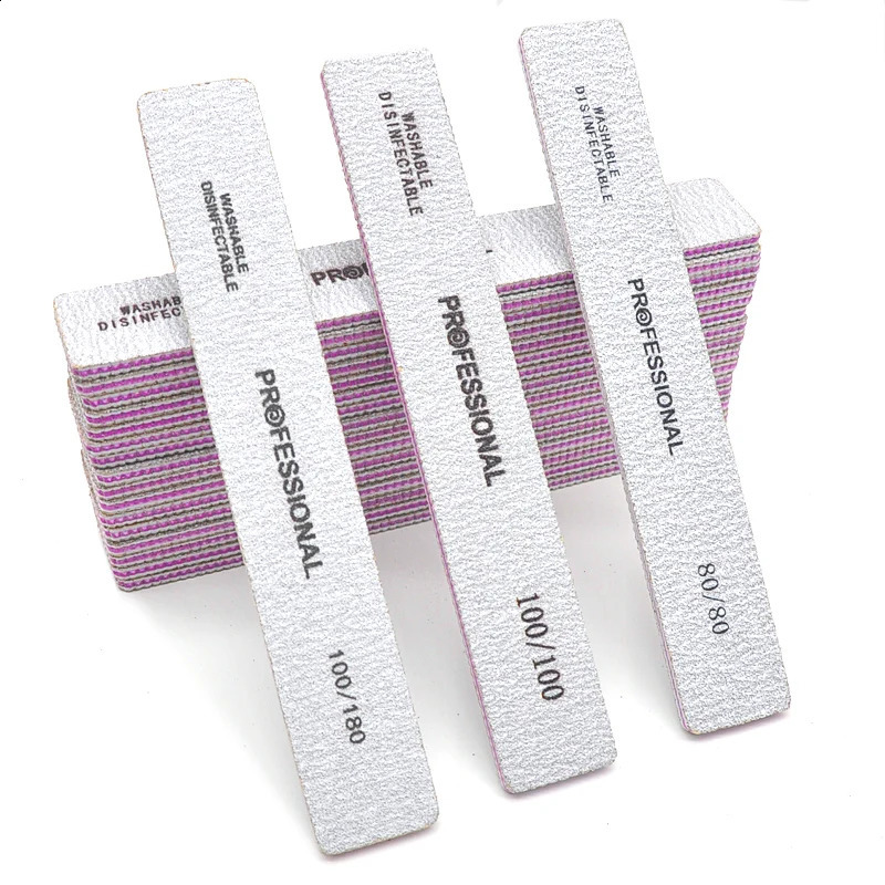 2550PCS Professional Nail Files Buffer For Nail Sandpaper 80100180 Grit Double-sided Acrylic Lot For Nails Tools Size 7*1.1in 241105