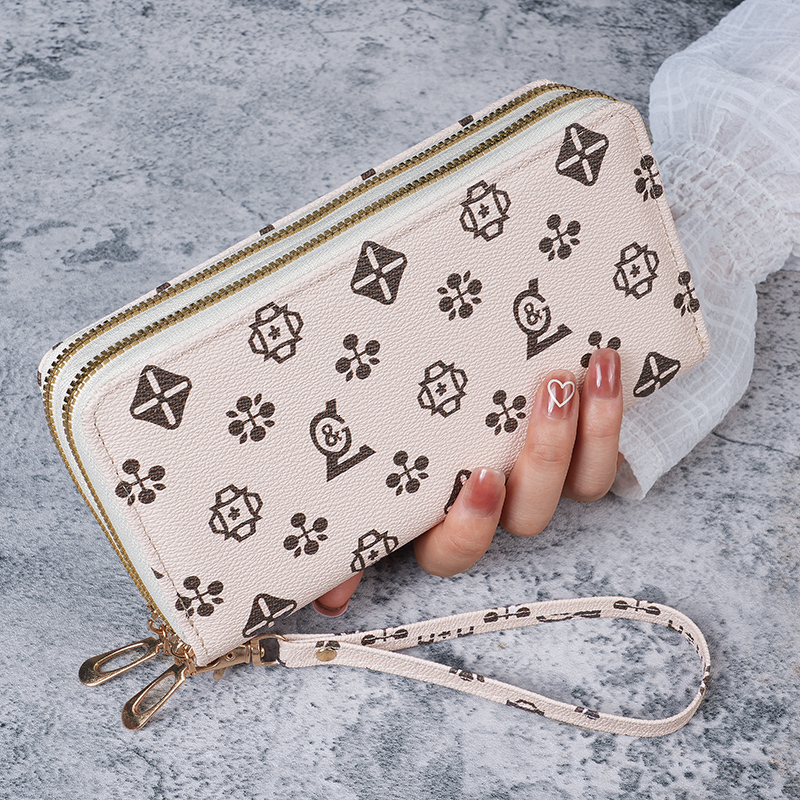 Women's new long designer wallet with fashionable double zippers and large capacity, women's wallet with fashionable casual design