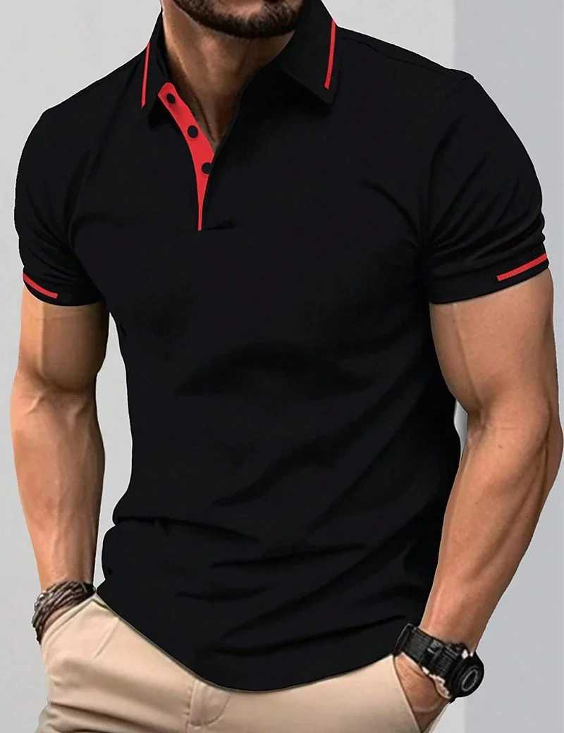 High end brand 2024 summer new mens embroidered short sleeved pure cotton shirt business casual breathable lapel T-shirt W241104