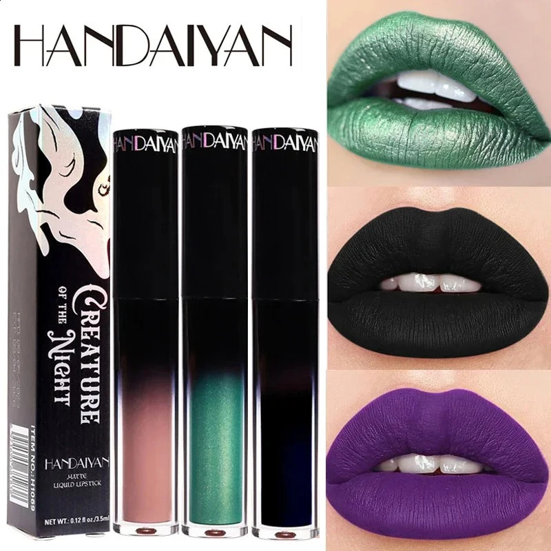 Black Green Purple Lipstick Christmas Halloween Lip Makeup Tint Moisturizing Waterproof Matte Lipstick Waterproof Lip Pigment 241105