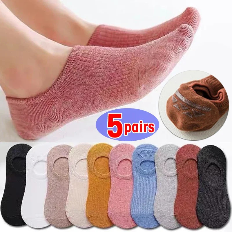 Womens invisible boat socks summer silicone blinds ankle low womens cotton display breathable calcium 241104