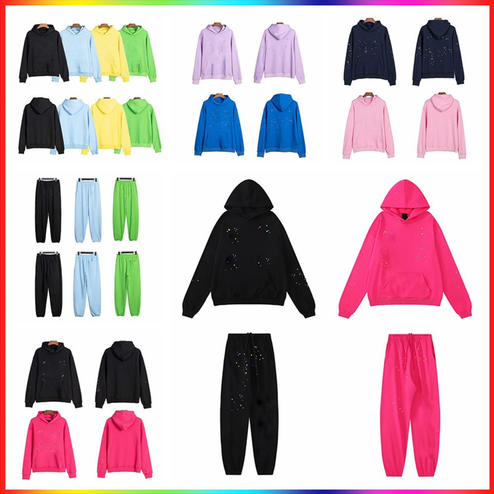 5A Designer men's Web hoodie spider hoodie women's fashion Puff hoodie hooded sweatshirt sweatpants set cobweb spider pants multi style tracksuit