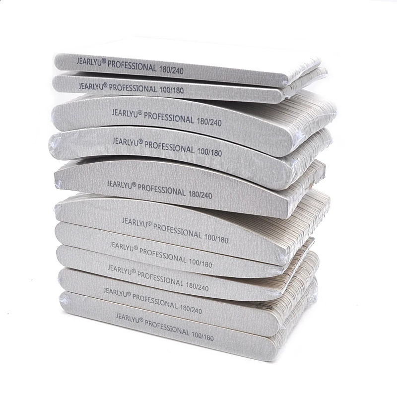 100pcslot Nail File 100 180 240 Wood Various File Nail Polish Manicure Sanding Vijlen Nails Buffer Professional Nail Art Tool 241105