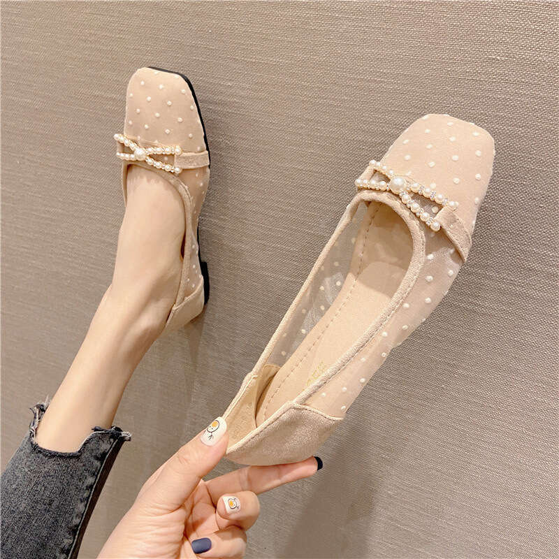 Korean Version Of 2023 Spring Summer New Shoes, Fashionable And Breathable Mesh Toe Cover, Shallow Mouth Heel Flat Bottom Women's Sandals