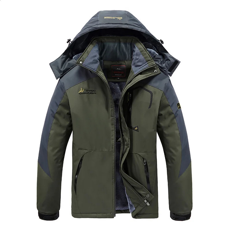 TRAF Mens Winter Padded Thickened Cold Warm Rushing Jacket Large Size Windproof Waterproof Mountaineering Cotton Clothing L8XL 241105