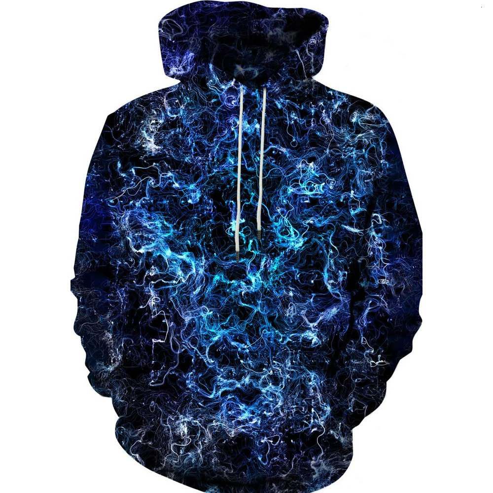 Hoodie for Mens Womens Unisex 3D Novelty Hoodies Cool Graphic Pullover Sweatshirts with Pockets Graphic Hoodies sweatshirt dark blue